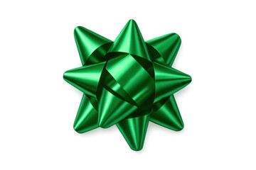 Aufkleber - Shiny green gift bow isolated on transparent background, adding a festive touch to celebration, holiday, or special occasion designs