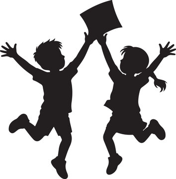 Kids Celebrating After School vector illustration