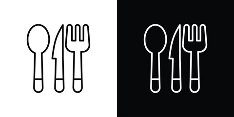 Utensils icon design. simple stroke line vector icon set