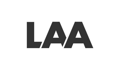 Poster - LAA logo design template with strong and modern bold text. Initial based vector logotype featuring simple and minimal typography. Trendy company identity.