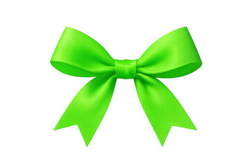 Aufkleber - Shiny light green bow made of ribbon, isolated on transparent background, perfect for decorating gifts