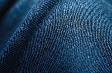 Poster - Close-up denim fabric background. Classic blue textile texture for clothing. Material for jeans jacket pants. Rough surface design, fashion trend for casual wear.