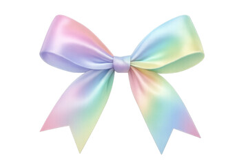 Aufkleber - Pastel-hued multicolored bow showcasing soft, ethereal design against transparent backdrop, embodying delicate elegance