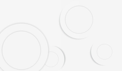 Poster - Abstract background with white abstract geometric background with soft light white paper circles in design . 