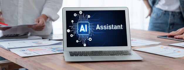 Poster - Generative AI virtual assistant tools for prompt engineer and user for ease of engage artificial intelligence AI technology help people to work with generative AI functions by prompting the AI brisk
