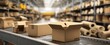 © Studio Nova - The packaging boxes arranged neatly in a modern warehouse environment.