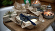© katerynalys - Flat-lay and lifestyle images of biodegradable packaging, paper bags, reusable containers, and organic product branding.