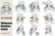 © SaHeD - Ten skincare routine icons set for women isolated on white background