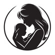 © Emruzzoha - Side Profile of Mother and Baby | Heartwarming Silhouette Vector