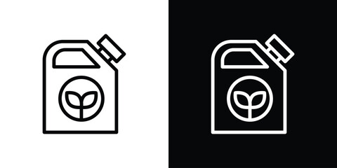 Biofuel canister icon design. simple stroke line vector icon set
