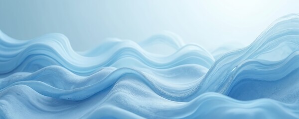 Aufkleber - Abstract background of flowing blue fabric. Soft waves texture forms elegant background. Smooth cloth design creates artistic water-like motion. Modern, trendy, clean design suitable for