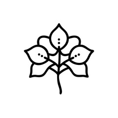 Poster - Hand drawn summer floral design four leaves