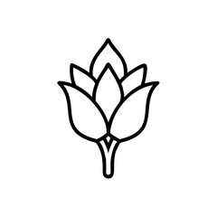 Poster - Hand drawn summer flower line art simple elegant design