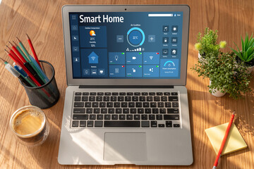 Poster - smart home technology, centric remote control system with digital dashboard for air conditioning, sa