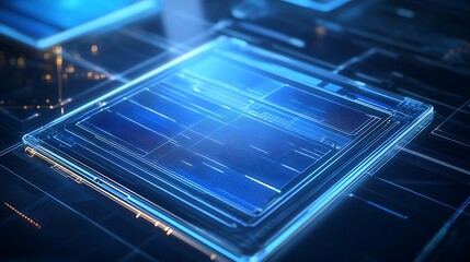 Aufkleber - A blueprint of a futuristic tablet with embedded solar panel tech and edge-to-edge display tech 
