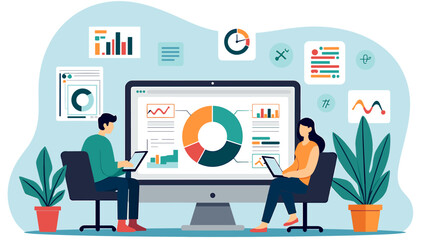 Poster - Collaborative Data Analysis: Two People Working on a Large Computer Screen