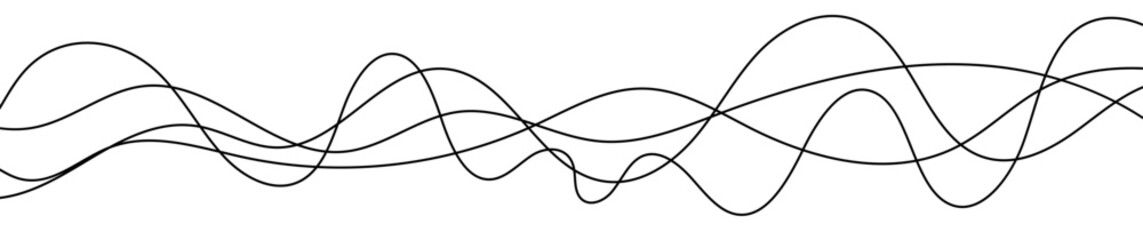 Poster - Thin curved wavy lines