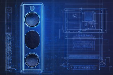 Poster - A blueprint of a smart speaker with acoustic chamber design, microphone array, and processor 