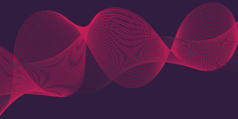 Poster - Artistic blend line of colors creating shape on curve wavy line dynamic overlapping modern abstract background, color line art smooth wave lines for modern design twisted curve blend effect texture.
