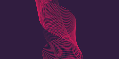 Poster - Artistic blend line of colors creating shape on curve wavy line dynamic overlapping modern abstract background, color line art smooth wave lines for modern design twisted curve blend effect texture.