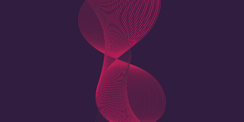 Poster - Artistic blend line of colors creating shape on curve wavy line dynamic overlapping modern abstract background, color line art smooth wave lines for modern design twisted curve blend effect texture.