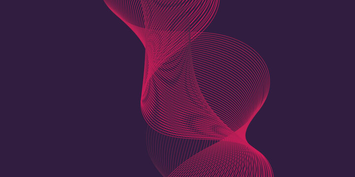 Artistic blend line of colors creating shape on curve wavy line dynamic overlapping modern abstract background, color line art smooth wave lines for modern design twisted curve blend effect texture.