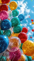 Poster - A bunch of colorful balloons floating in the air