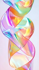 Aufkleber - A vibrant spiral of colored glass on a clean white surface, great for art and design concepts