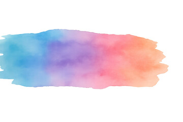 Poster - Pastel gradient blending blue and pink watercolor brush stroke, creating soft transparent overlay for graphic design backgrounds and artistic projects