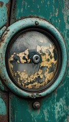 Aufkleber - A detailed view of a green door handle