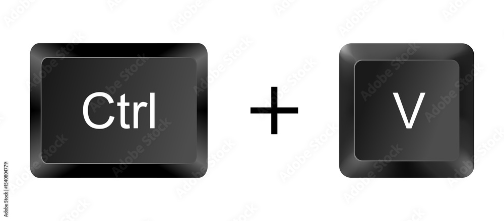 Ctrl + V Shortcut Key Icon – Paste Stock Illustration | Adobe Stock
