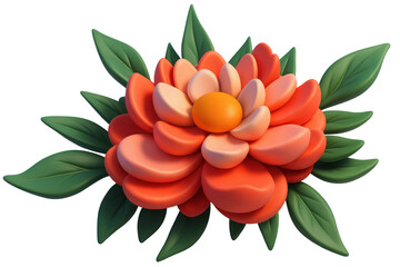 Poster - colorful stylized flower arrangement with vibrant petals and green leaves on a black background, showcasing unique design and decorative artistry