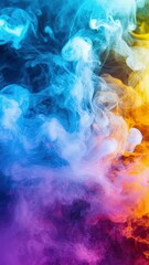 Poster - A vibrant display of colorful smoke rising from a dark background, perfect for representing creativity or imagination in various contexts