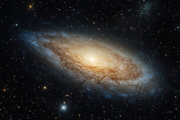 Wall Mural - vibrant galaxy with bright starburst showcasing cosmic beauty and wonder, galaxy space with starburs