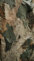 Poster - Close-up shot of tree bark texture with natural patterns and colors