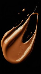 Poster - A close-up shot of rich, dark chocolate splashing onto a black surface, ideal for food or drink related content
