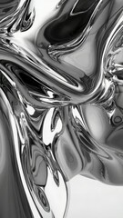 Poster - A close-up image of a shiny black object in black and white