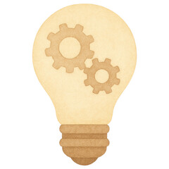 Poster - Innovative Ideas Light Bulb with Gears Concept Image for Business Technology