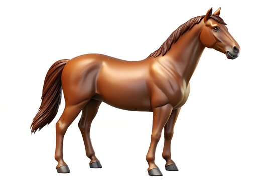 Brown horse render isolated on white background