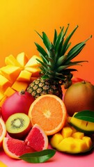 Poster - A colorful and fresh fruit platter placed on a table, perfect for snacking or decorating