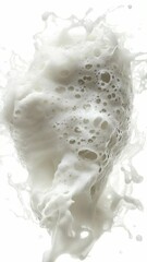 Poster - A close-up shot of a foamy object on a white surface, suitable for use in science, technology, or health-related contexts
