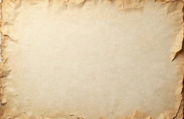 Poster - Vintage paper texture with aged edges. Beige antique sheet has space for text or design. Old parchment style is perfect for creating retro backgrounds, advertising designs. Paper background wall.