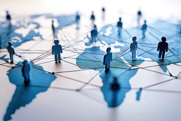 Poster - Expanding business networks through global connections and collaboration in a digital world, Business network growing and making connections to major cities across the globe