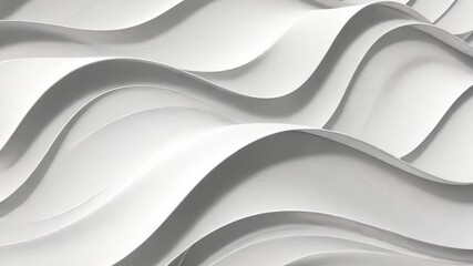 Poster - Explore the captivating movement of elegant, wavy textures that create a calming and modern atmosphere with their soft white hues