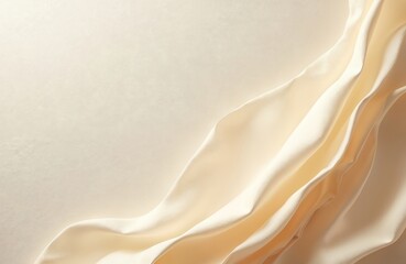 Aufkleber - Beige satin cloth texture. Soft, smooth fabric, glossy sheen. Elegant satin wave forms with light, shadow. Neutral, minimalist beige design. High-end fashion background for product or luxury brands.