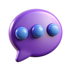 Poster - 3d rendered chat bubble icon illustration with blue buttons isolated on transparent background