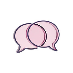 Poster - Pink 3D Speech Bubbles Chat Icon isolated on a transparent background 3D icon
