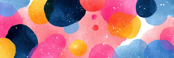 Poster - Colorful background with many different colored circles.