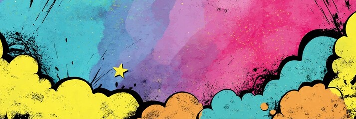 Poster - Colorful background with a star in the middle.