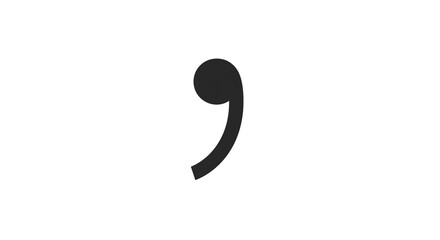 Aufkleber - A simple black comma punctuation mark isolated on a plain white background in a minimalist style shot